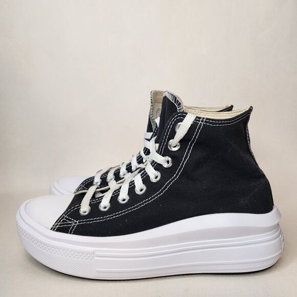 Converse Chuck Taylor All Star Move Platform Shoes Sneakers Womens 8 Black - Picture 5 of 16
